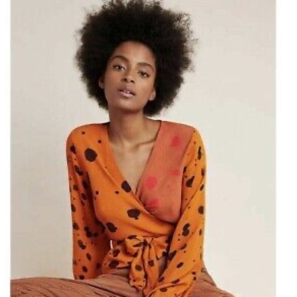 Anthro’s Bl-nk, London,Ariana, Wrap/Around Blouse,Fun, Funky & Fabulous, EUC, XS - Picture 4 of 12
